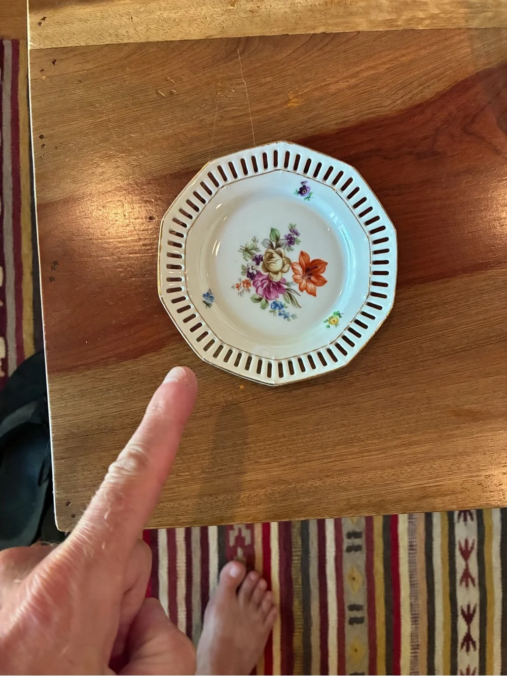 Schumann Bavaria Pierced 5” decorative plate octagon